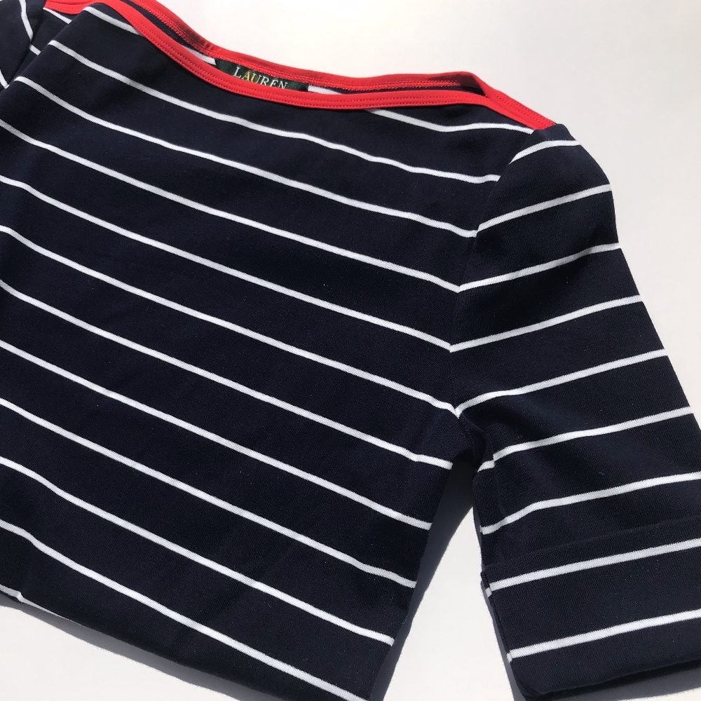 Blue White striped Ralph Lauren Top Size S